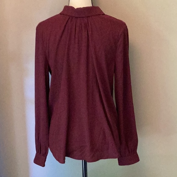 Ann Taylor Wine Color Blouse Size M - Picture 2 of 3